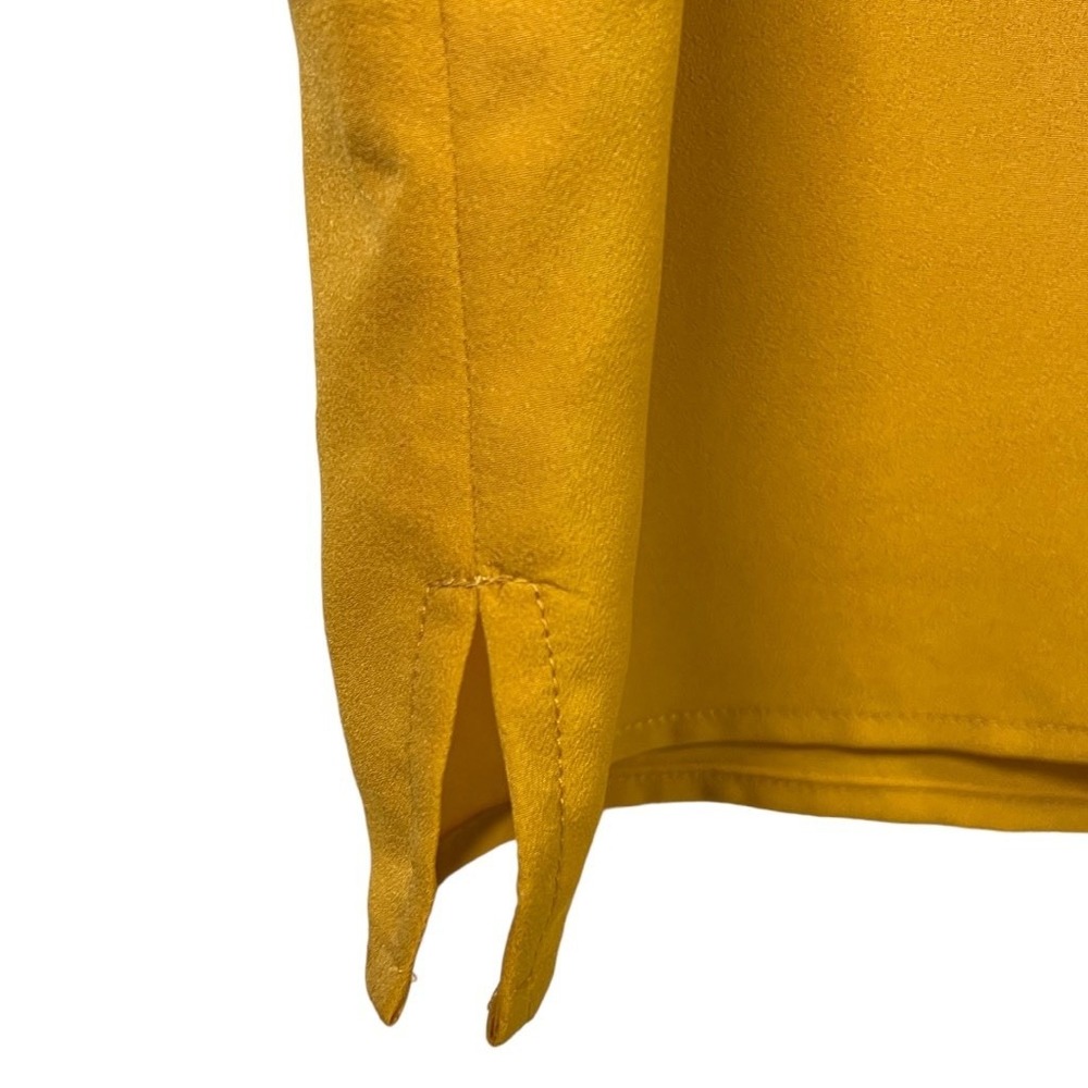 Banana‎ Republic Women's Asymmetrical Ruffle V Neck Top Yellow Size Medium - Picture 4 of 8